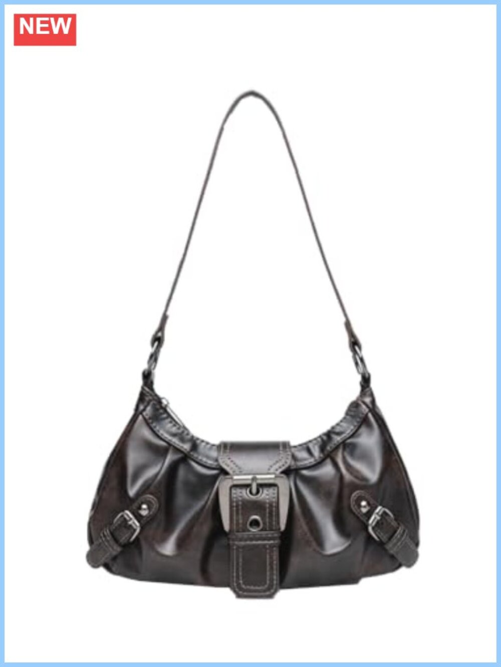 Women's Hobo Shoulder Bag Y2K Mini Vintage Purse Goth Punk Buckle Handbag